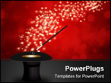 PowerPoint Template - Vector - Magic wand performing tricks on a top hat with stars