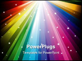 PowerPoint Template - Magic radial Rainbow Light with white Stars