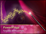 PowerPoint Template - Magic Wand on dark red background with stars