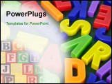 PowerPoint Template - Background image of magnetic alphabet letters. Focus is across the middle.