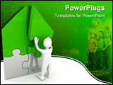 PowerPoint Template - Puzzle over white background. 3d rendered image