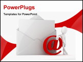 PowerPoint Template - 3d man online mail concept
