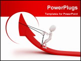 PowerPoint Template - 3d man pushing an arrow