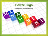 PowerPoint Template - 3d colour boxes with text - management word