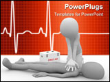 PowerPoint Template - 3d man performing a cpr first aid