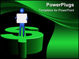 PowerPoint Template - abstract person with sign on giant dollar symbol illustration