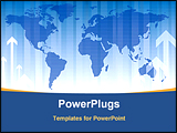 PowerPoint Template - Global Finance with moving up arrows showing growth