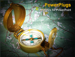 PowerPoint Template - compass device that used for navigation