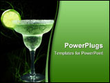 PowerPoint Template - margarita with lime and salt isolated on black