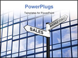 PowerPoint Template - Concept image of Sales & Marketing on a signpost against a modern glass office building.