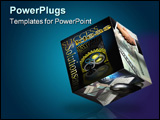 PowerPoint Template - Cube with Success Ideas and Solutions images on the sides