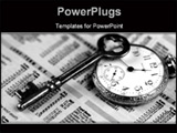 PowerPoint Template - ocket watch, skeleton key, and business section of newspaper portray success in business and financ