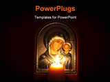 PowerPoint Template - Icon of Kazan Mother of God with Child to which lit a candle