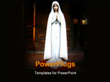 PowerPoint Template - religion, image of mary virgin with red flowers behind
