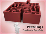 PowerPoint Template - Man ahead of maze without exit. 3d rendered illustration.