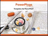 PowerPoint Template - stethoscope,drugs on a medical book