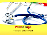 PowerPoint Template - stethoscope with other medical tools