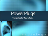PowerPoint Template - X-ray of chest with radiology text on blue