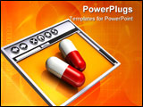 PowerPoint Template - d illustration of two large red and white pills sitting on top of a simple internet browser on an i