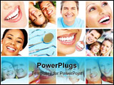PowerPoint Template - teeth whitening tooth brushing dental care. Smile