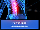 PowerPoint Template - 3d rendered anatomy illustration of a human skeleton with backache