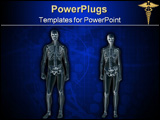 PowerPoint Template - anatomically correct xray, x-ray of the human male body, man and woman.