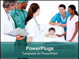 PowerPoint Template - Positive medical team taking care of a little boy in the hospital