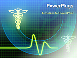 PowerPoint Template - medical symbol with heart beat line