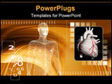 PowerPoint Template - Digital illustration of heart and human body in colour background