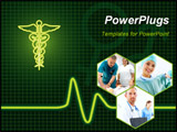 PowerPoint Template - Medical collage of ecg machine with universal medical symbol