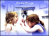 PowerPoint Template - two little girl playing as a doctor