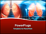 PowerPoint Template - digital illustration of a human body and lungs in color