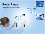 PowerPoint Template - Female doctor radiology looking x-ray isolated