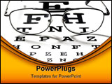 PowerPoint Template - Macro of glasses on vision test chart