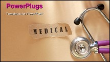 PowerPoint Template - A word medical written on a ripped piece of paper and a stethoscope