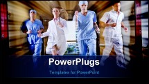 PowerPoint Template - Doctor and nurse running in hallway of hospital