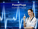 PowerPoint Template - Heart monitor on a dark blue background