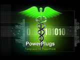 PowerPoint Template - Digital illustration of Medical caduceus sign in 3d on digital background