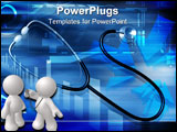 PowerPoint Template - Digital illustration of a stethoscope in colour background