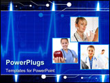 PowerPoint Template - Heart monitor on a dark blue background