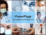 PowerPoint Template - Professional young doctors at work. Collage. Greate for poster