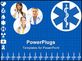 PowerPoint Template - Medical blue background with ekg heartbeat pattern