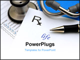 PowerPoint Template - prescription for life with stethoscope and health chart
