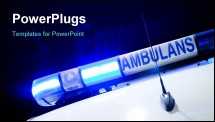 PowerPoint Template - Blue ambulance emergency light isolated on black