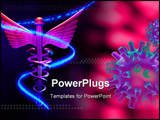 PowerPoint Template - Digital illustration of a medical logo and Herpes Simplex Virus