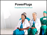PowerPoint Template - Young Medical team sitting at a conference