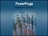 PowerPoint Template - Glass measurer dripping fluid into tubes