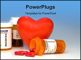 PowerPoint Template - A heart and bottles of prescription medication.