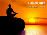 PowerPoint Template - Yoga-Sunset Meditation