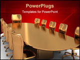 PowerPoint Template - abstract 3d illustratin of golden table and chairs